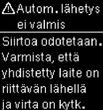 Accu-Chek Guide Autom.lähetys ei valmis virheilmoitus