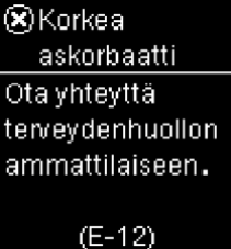 Accu-Chek Guide E-12 virheilmoitus