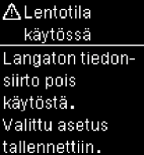 Accu-Chek Guide Lentotila käytössä virheilmoitus