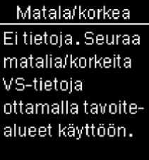 Accu-Chek Guide Tavoitealueet-toiminto Pois käytöstä matalat korkeat vs virheilmoitus