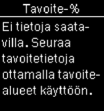 Accu-Chek Guide Tavoitealueet-toiminto Pois käytöstä virheilmoitus