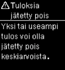 Accu-Chek Guide Tuloksia jätetty pois keskiarvot virheilmoitus