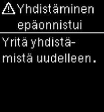 Accu-Chek Guide Yhdistäminen epäonnistui virheilmoitus