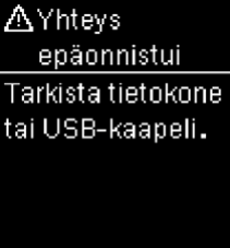 Accu-Chek Guide yhteys epäonnistui virheilmoitus