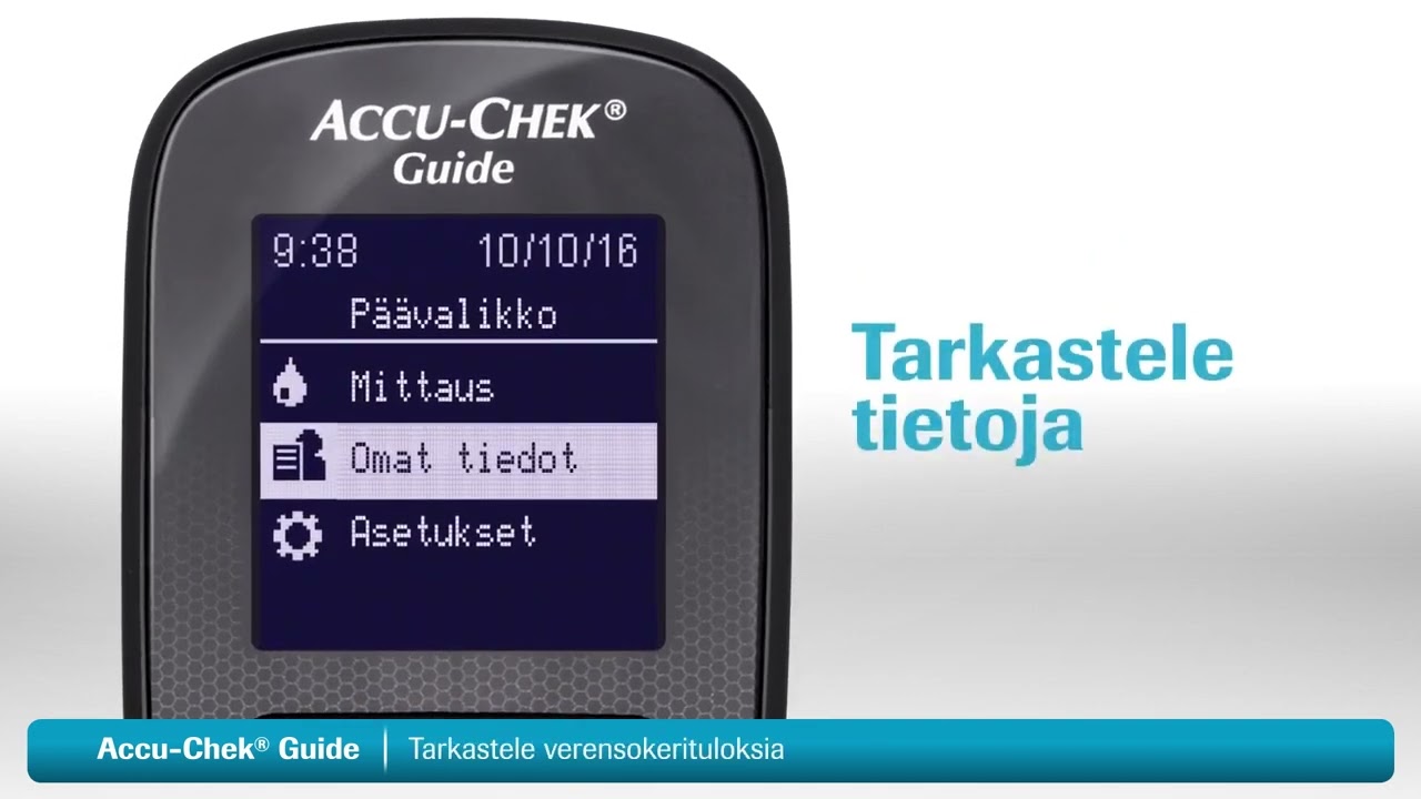 Accu-Chek Guide - verensokerimittarin eri asetukset