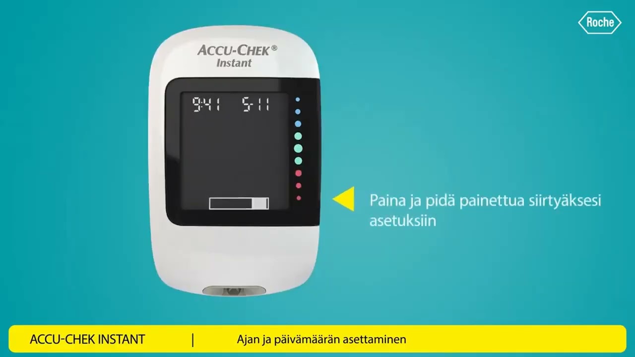 Accu-Chek Instant - ajan ja päivämäärän asettaminen