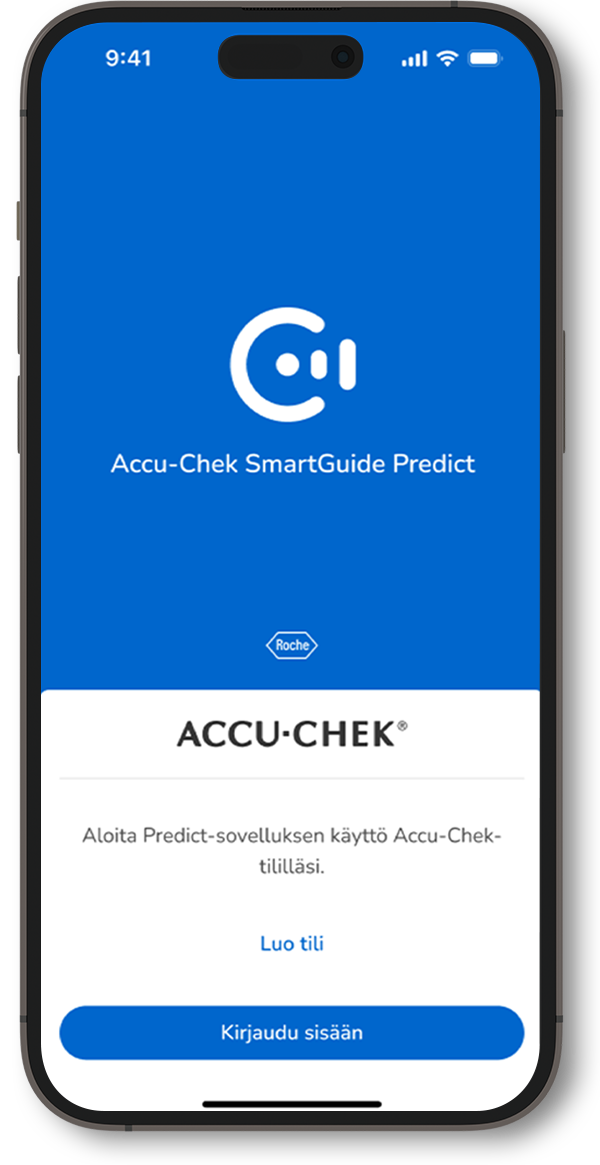 Kuvakaappaus SmartGuide Predict -sovelluksen kirjautumisnäytöstä.